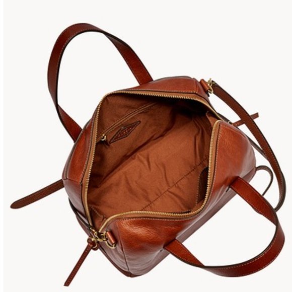 Fossil Sydney satchel crossbody bag tote brown - Picture 2 of 9